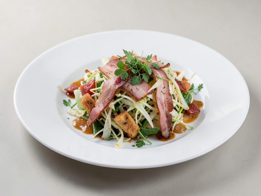 Insalata di cavolo croccante con pancetta croccante