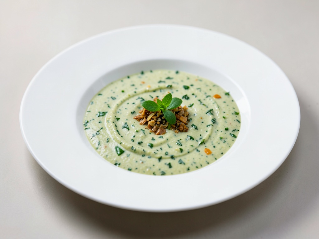 Zuppa cremosa di crescione di pozzo
