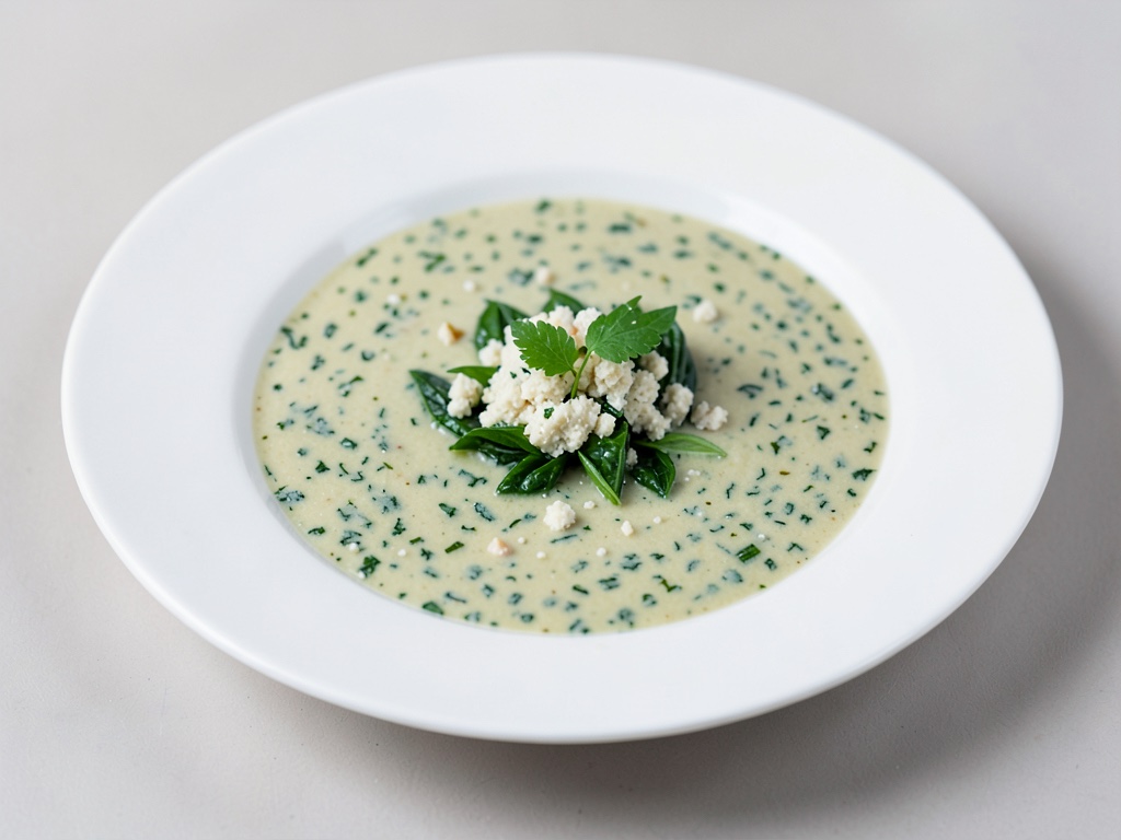 Zuppa cremosa di crescione con topping al gorgonzola