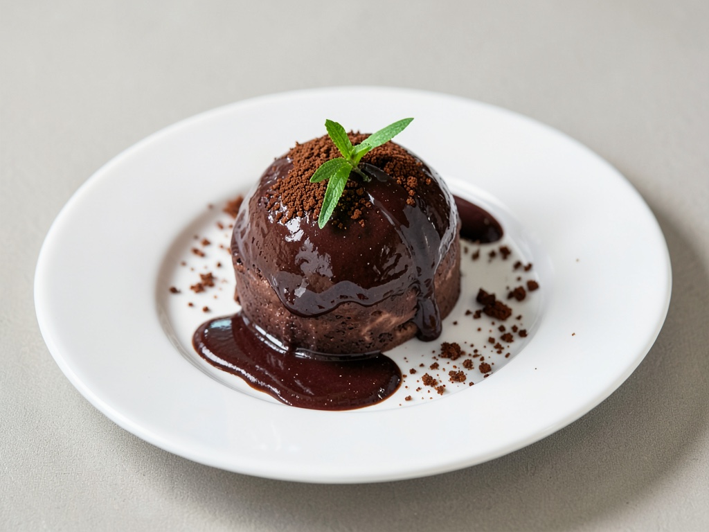 Crema al cioccolato cubana con granita al caffè