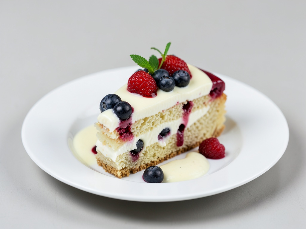 Sommerlicher Beerenkuchen mit Puddingcreme