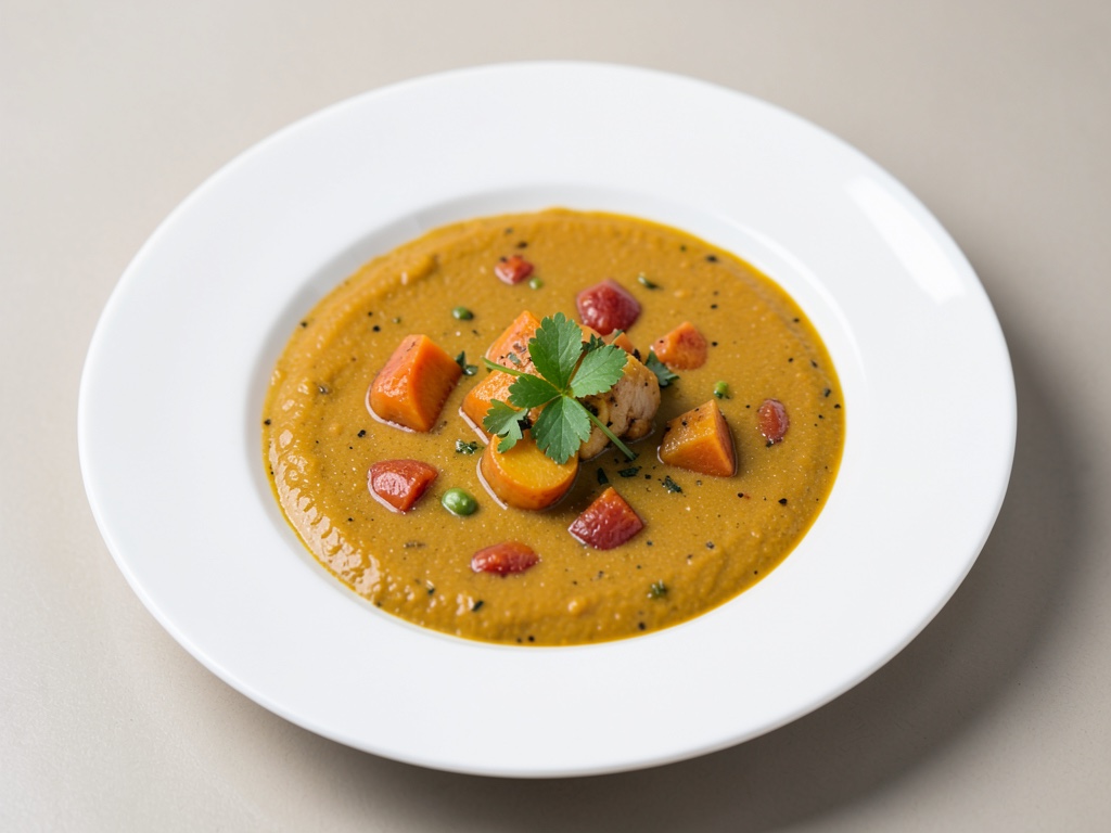 Sopa cremosa de curry de calabaza