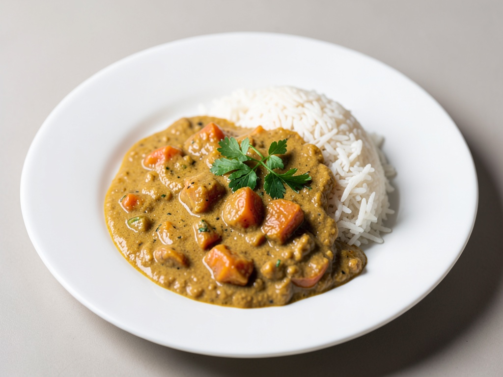 Curry cremoso alla zucca con riso