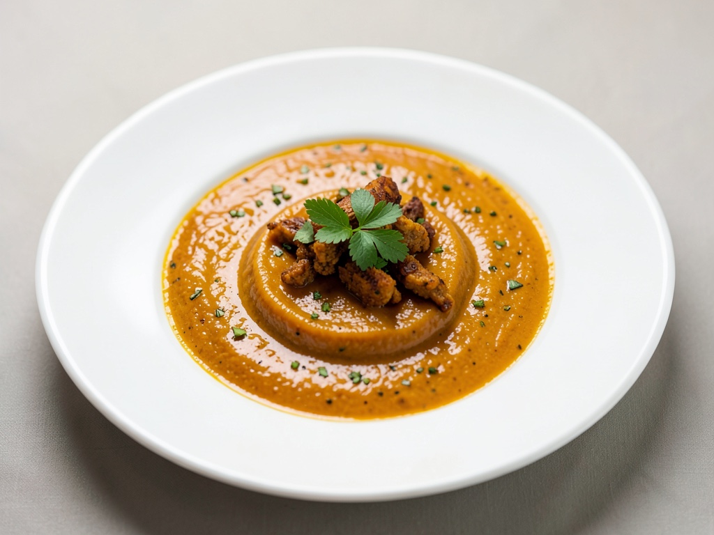 Sopa de calabaza y jengibre tostada