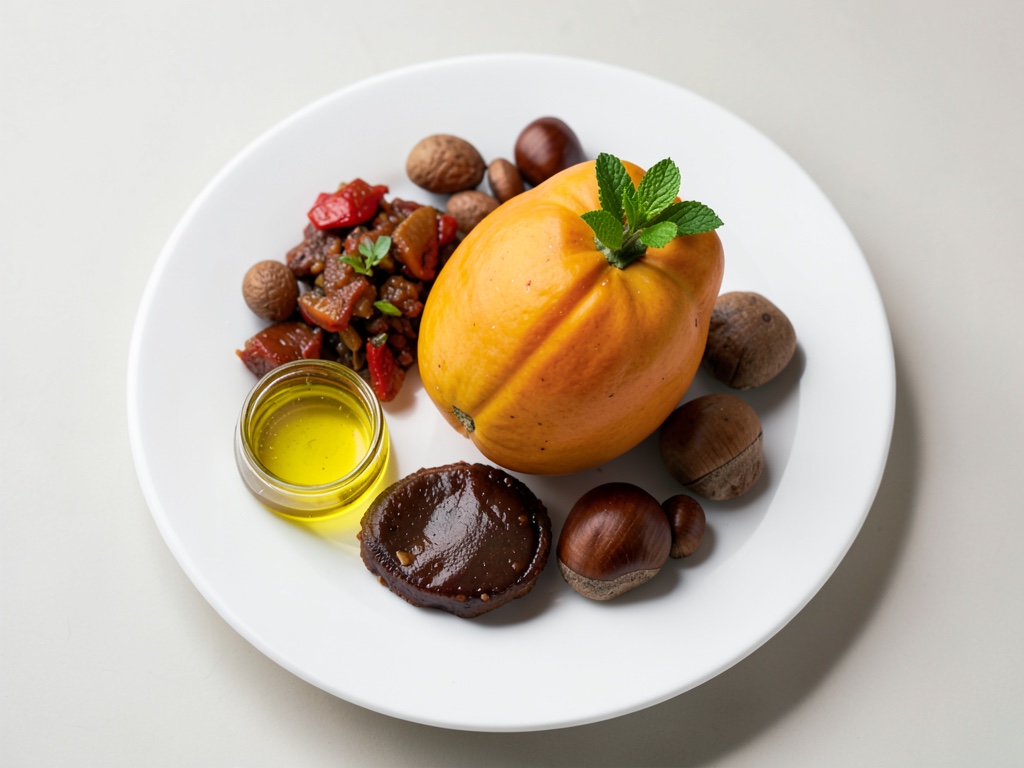 Zucca con castagne e verdure