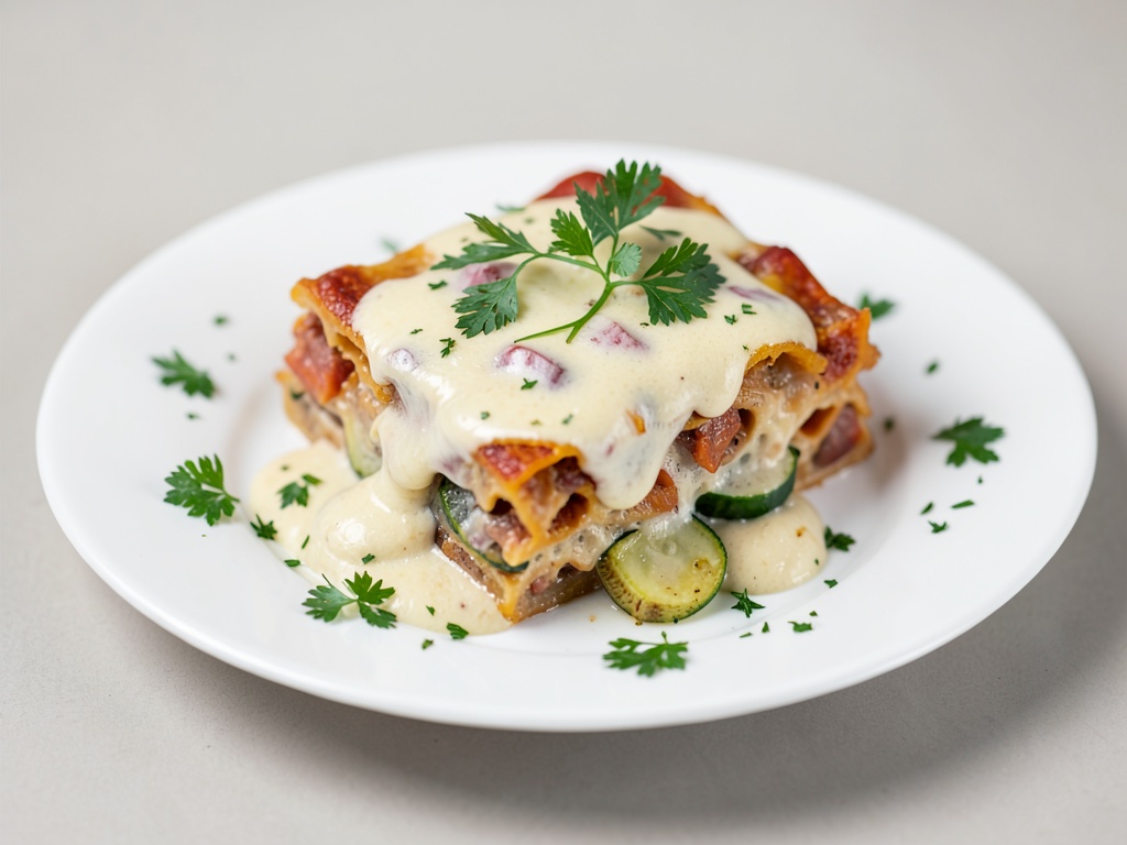 Cremige Kürbis-Lasagne mit Fenchel-Zucchini