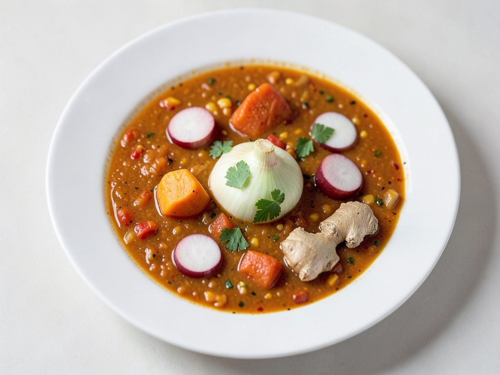 Sopa cremosa de calabaza y lentejas