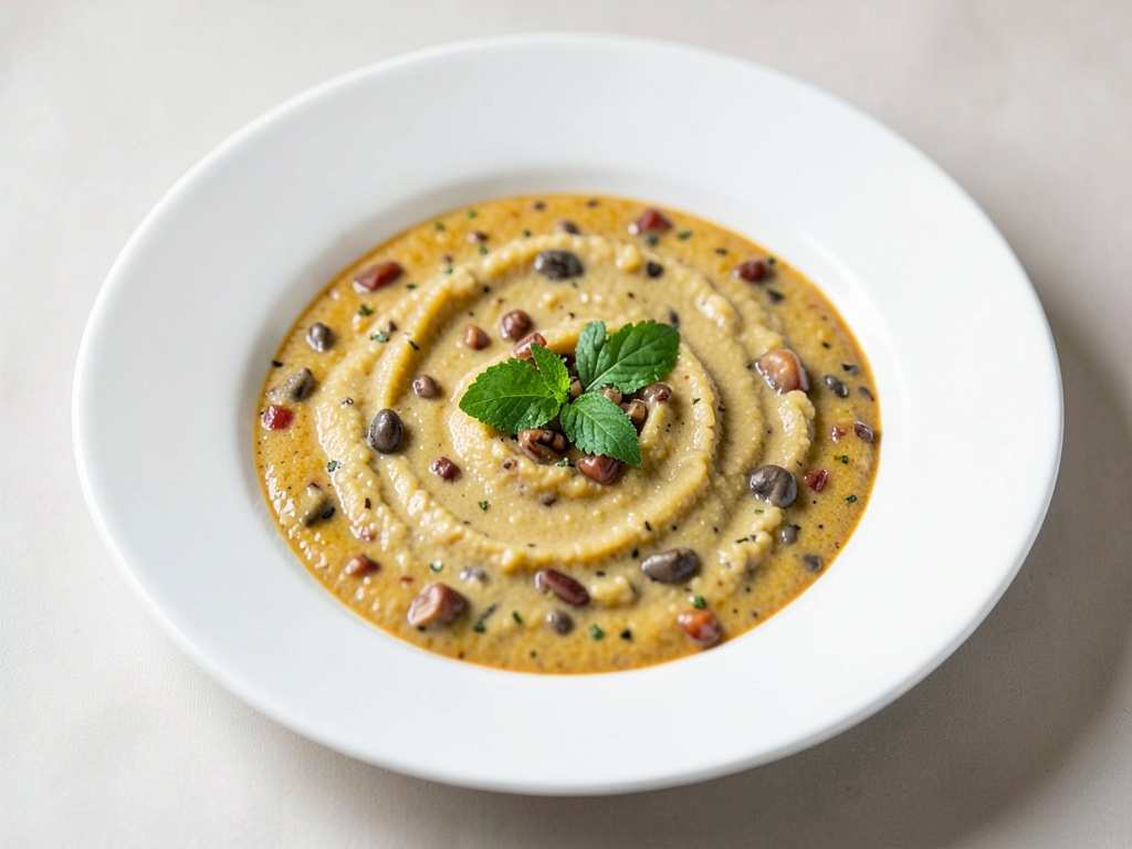 Sopa cremosa de calabaza y castañas
