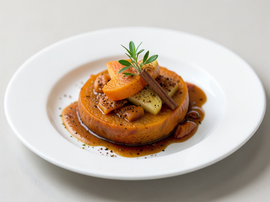 Zucca Hokkaido stufata con aroma di cannella e mela
