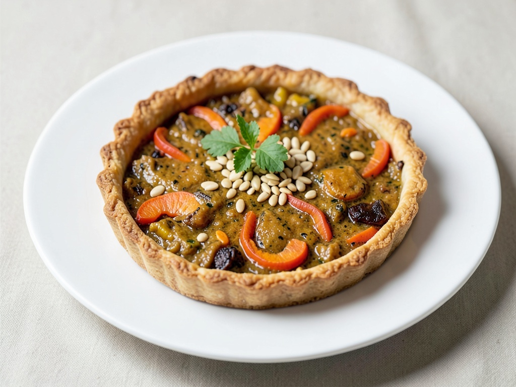 Tarte salée à la citrouille et aux carottes aux pignons de pin
