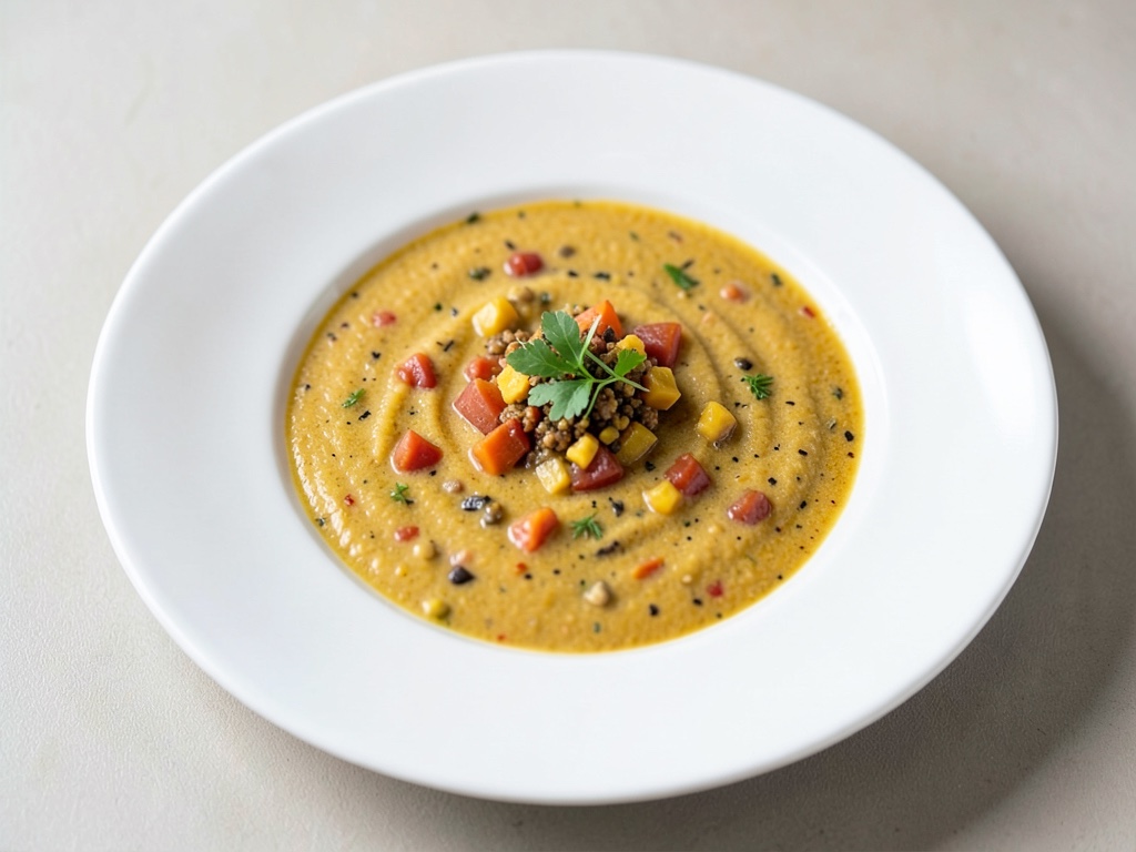 Zuppa cremosa di zucca e peperoni
