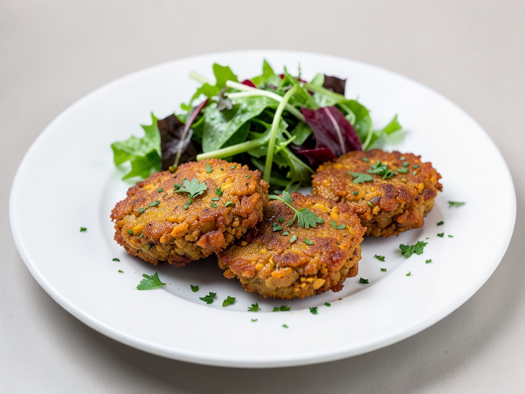 Frittelle croccanti di pastinaca e zucca con insalata fresca