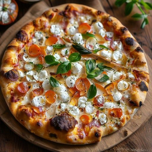 Pizza croccante alla zucca e cipolla con formaggio di pecora