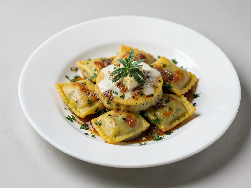 Raviolis au potiron au beurre à la sauge