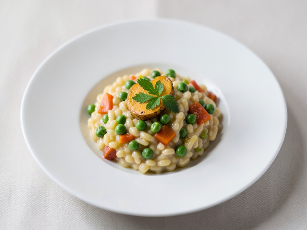 Creamy Risotto with Pumpkin and Peas