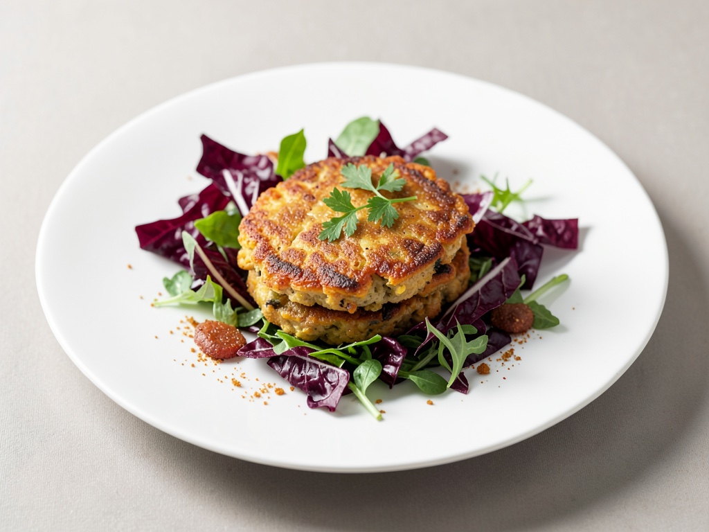 Panini salati di zucca e patate su croccante insalata di radicchio