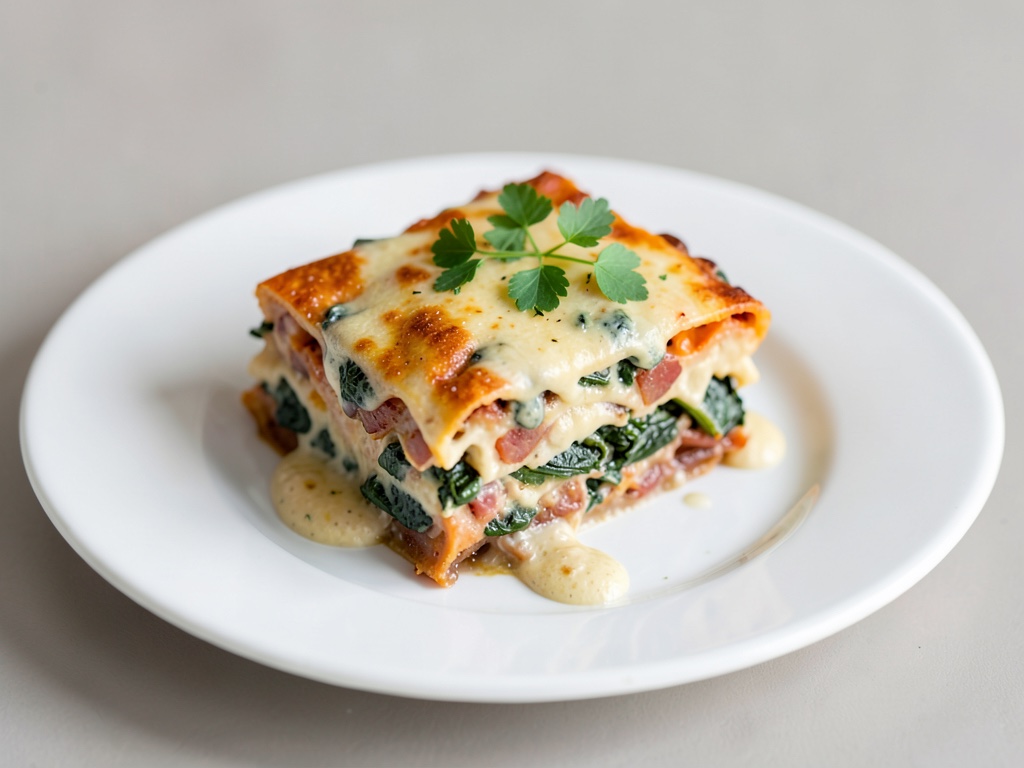 Cremige Kürbis-Spinat-Lasagne