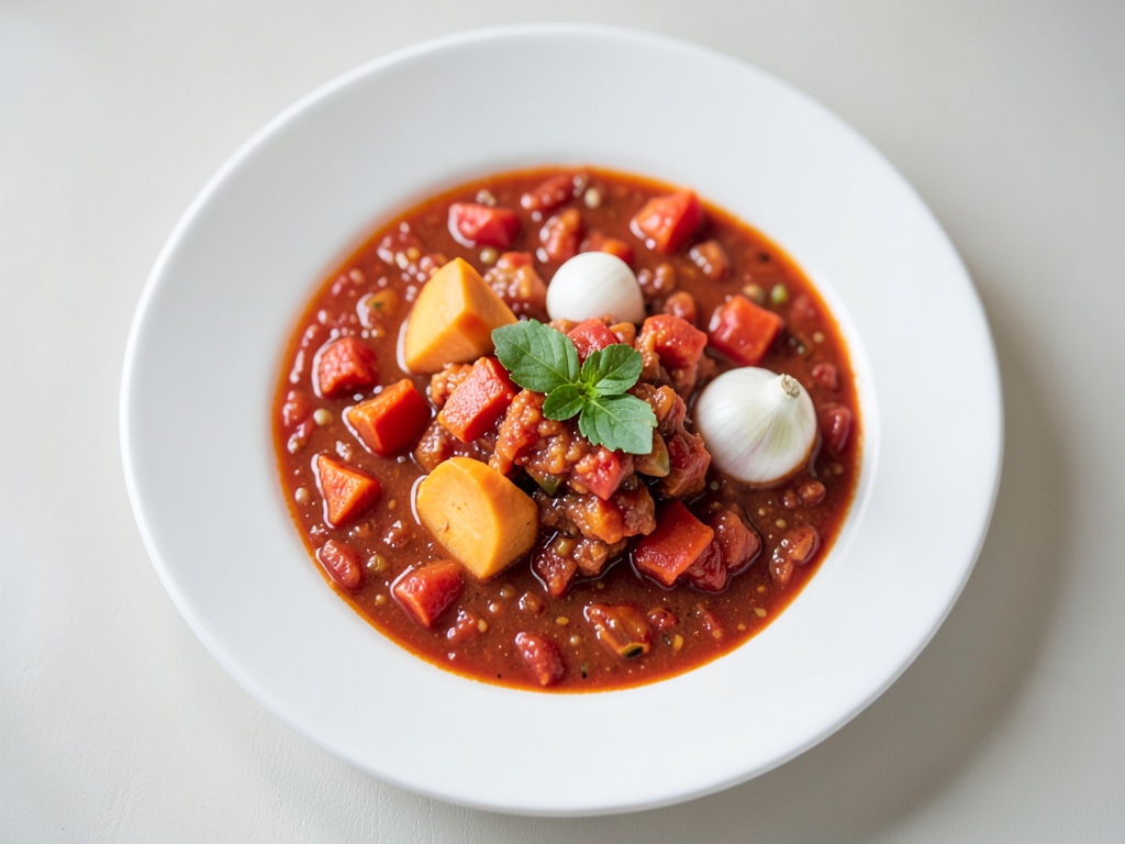 Sopa cremosa de calabaza y tomate