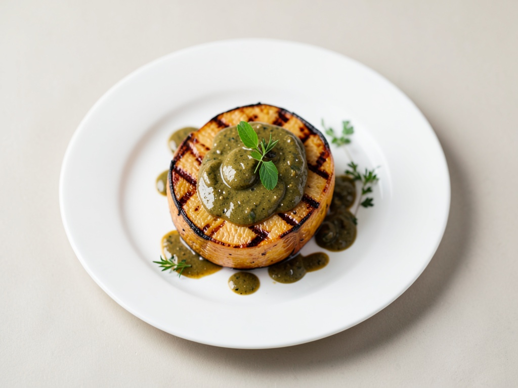 Gegrillter Kürbis mit Oliven-Dressing