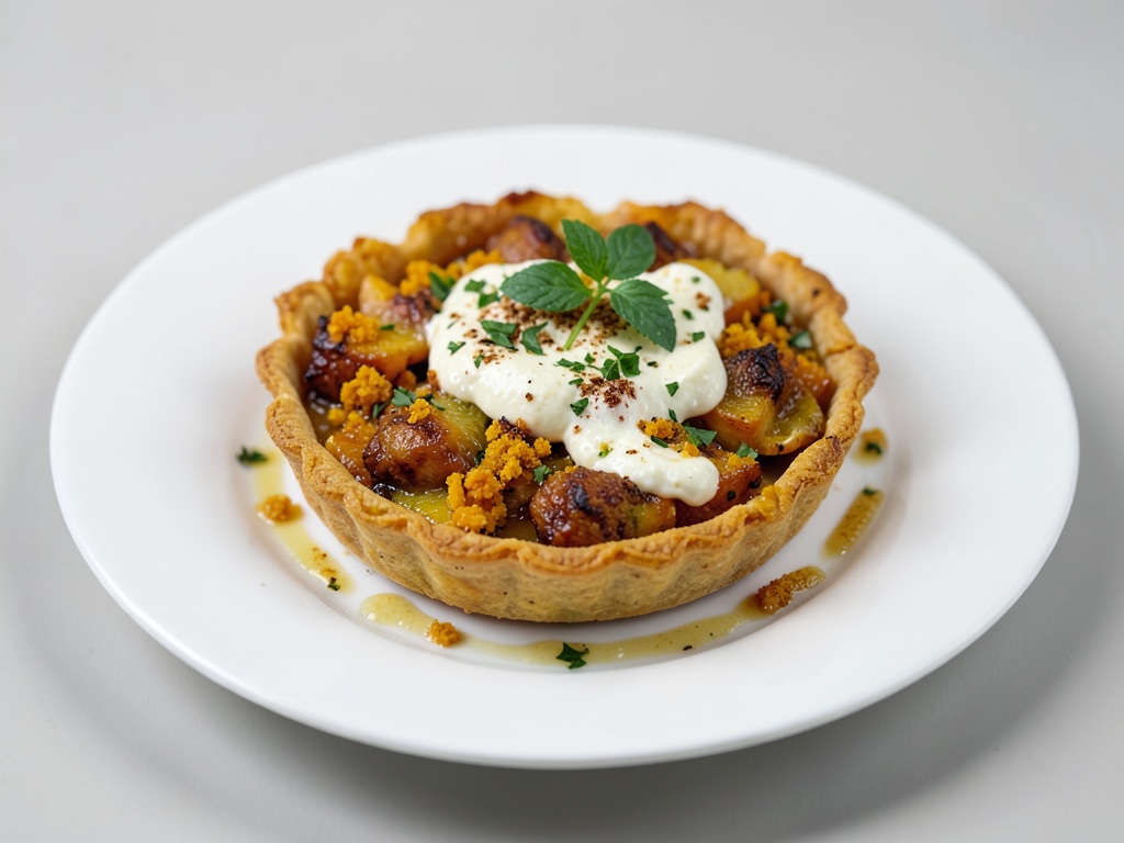 Tarte croustillante à la citrouille et au fromage de chèvre