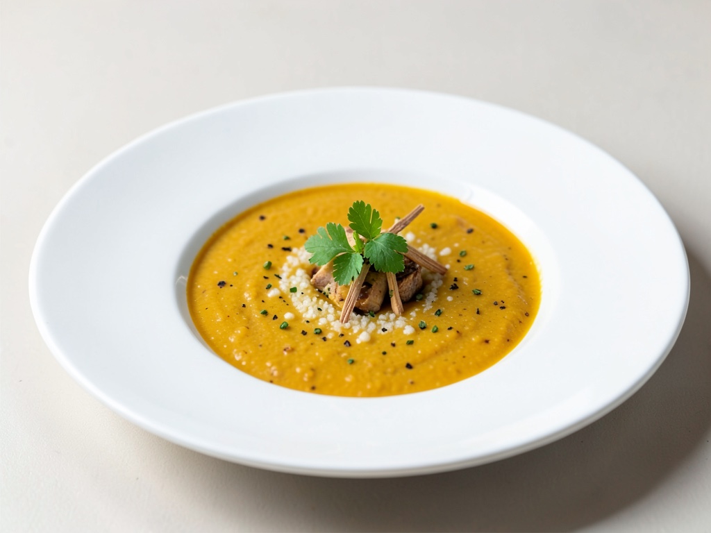 Zuppa cremosa di zucca con zenzero
