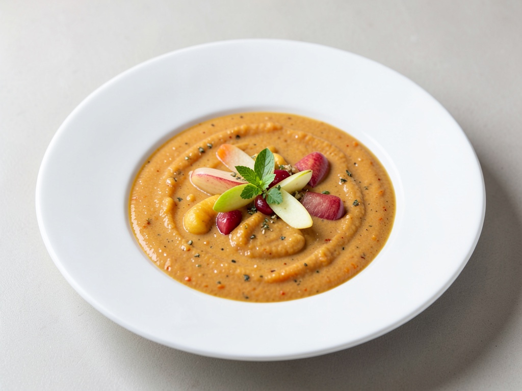Cremige Kürbis-Möhren-Suppe mit frischen Äpfeln