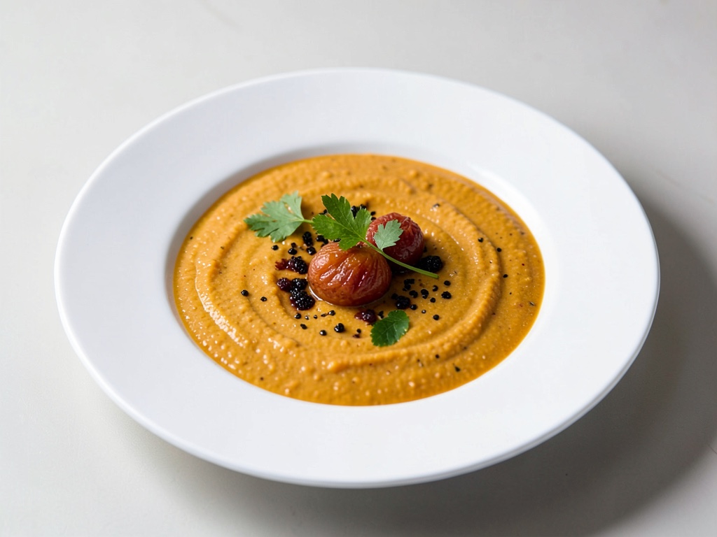 Zuppa cremosa di zucca spettrale per Halloween