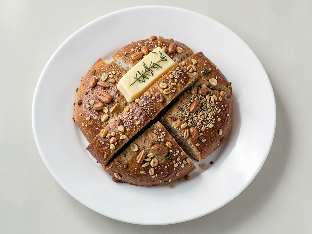 Panini di farro con semi di zucca e burro al rosmarino e arancia