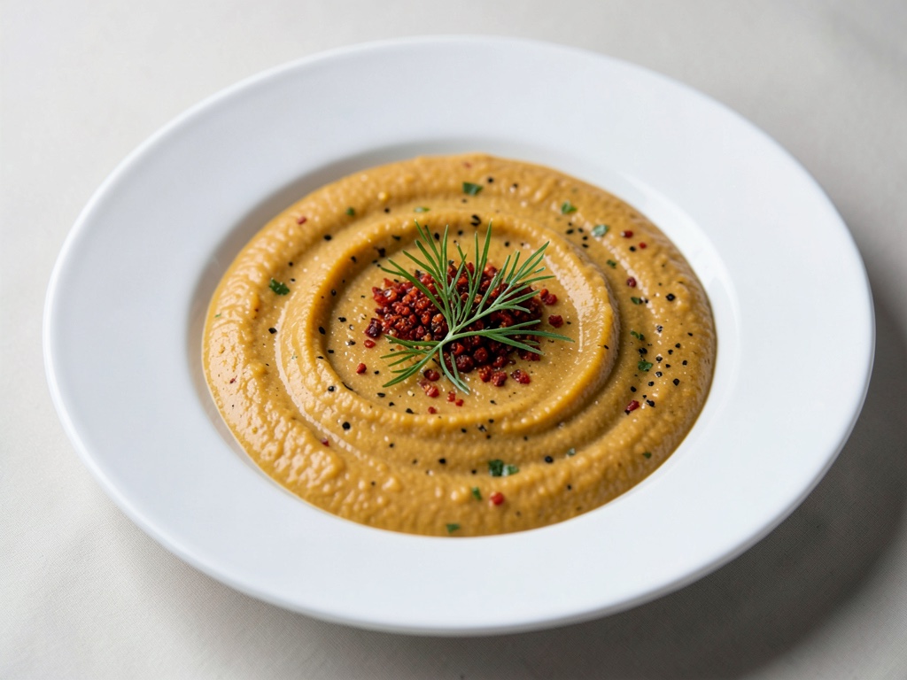 Soupe crémeuse à la citrouille au poivron et aneth