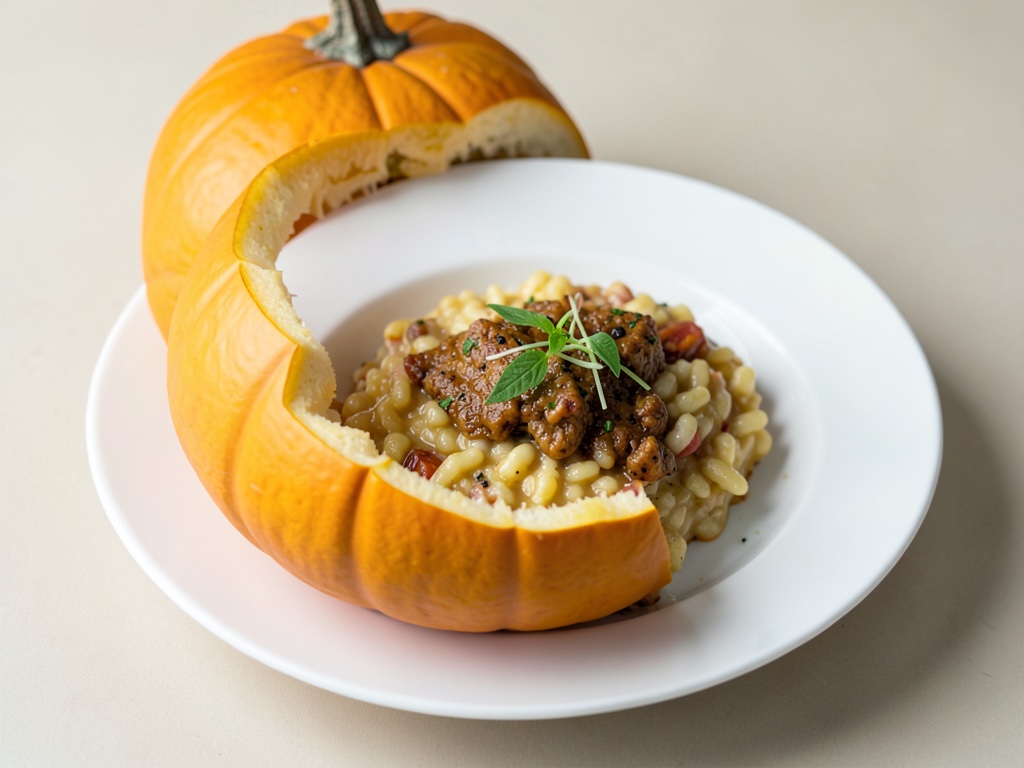 Risotto in piccoli zucchini di zucca