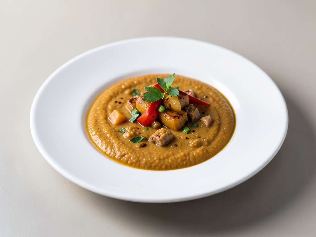 Zuppa di zucca tostata con peperoni