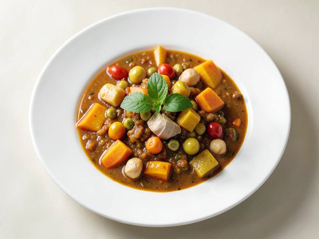 Zuppa cremosa di zucca e ananas con aroma di curry