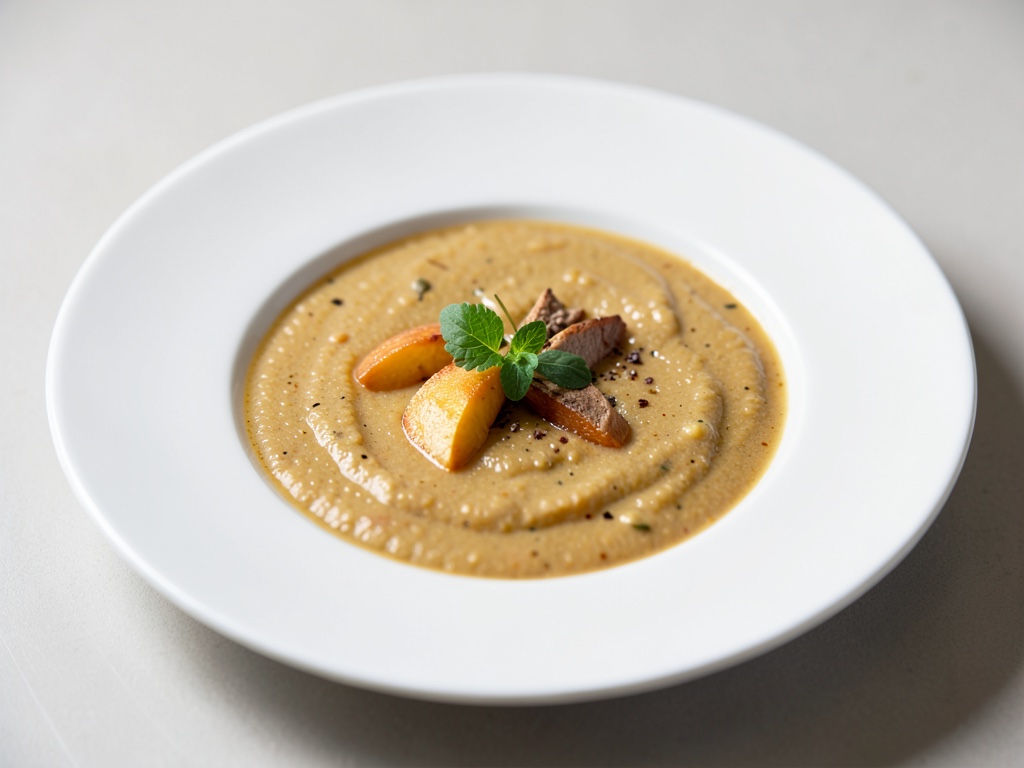 Zuppa cremosa di zucca e mela con zenzero
