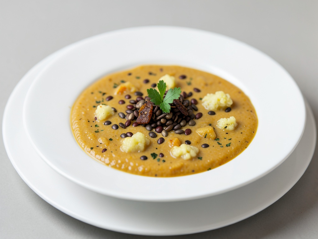 Zuppa cremosa di zucca Hokkaido e cavolfiore con semi tostati
