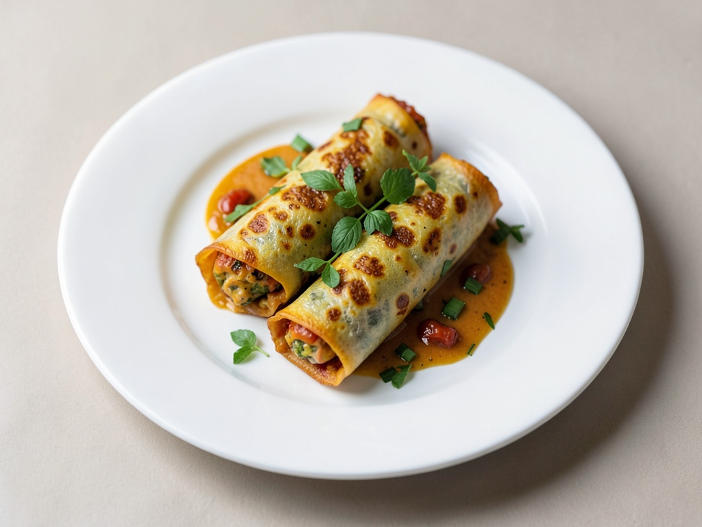 Rotoli di crêpe al curcuma