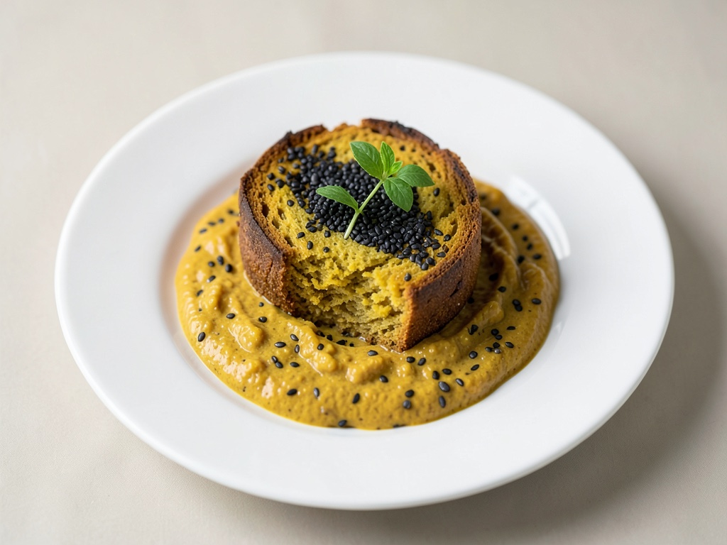 Pane al curry alla curcuma con sesamo nero