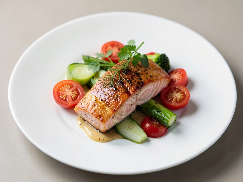 Lachs auf Tomaten-Fenchel-Gemüse