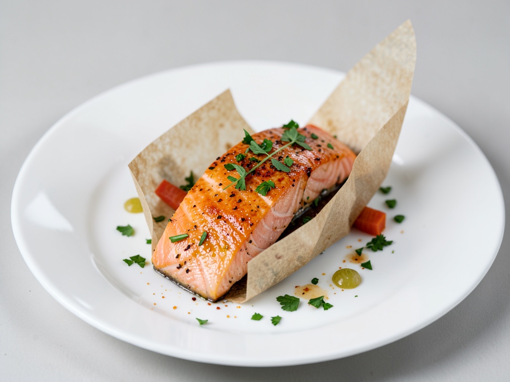 Salmone in pacchetti di carta forno