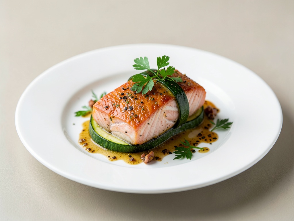 Marinierter Lachs in Zucchinihüllen