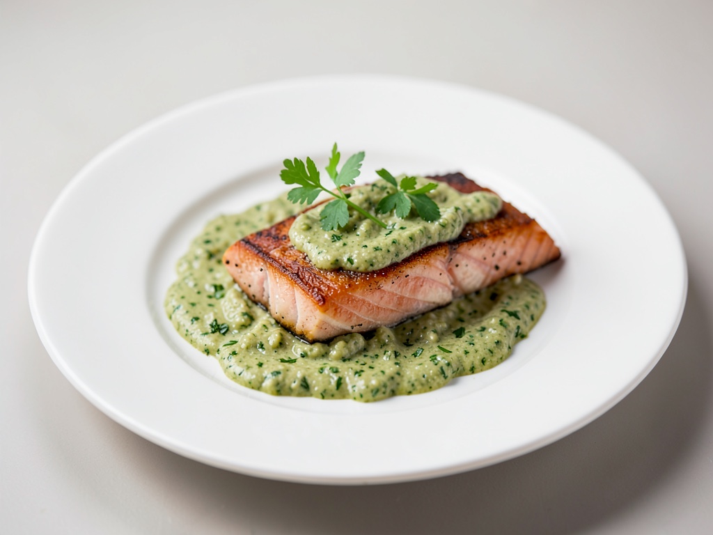 Marinierter Lachs mit cremigem Asia-Pesto