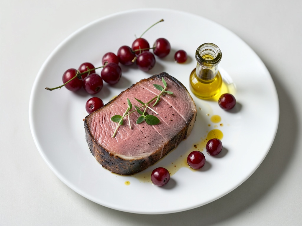 Salmón con salsa de fresa y pepino