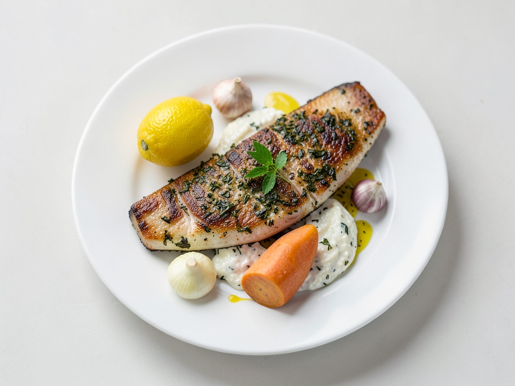 Lachsfilet mit Fenchelkruste und Zitronen-Crème-fraîche