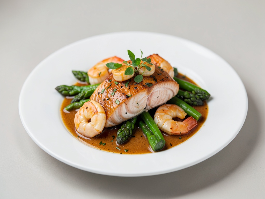 Wok con salmone, gamberi e asparagi