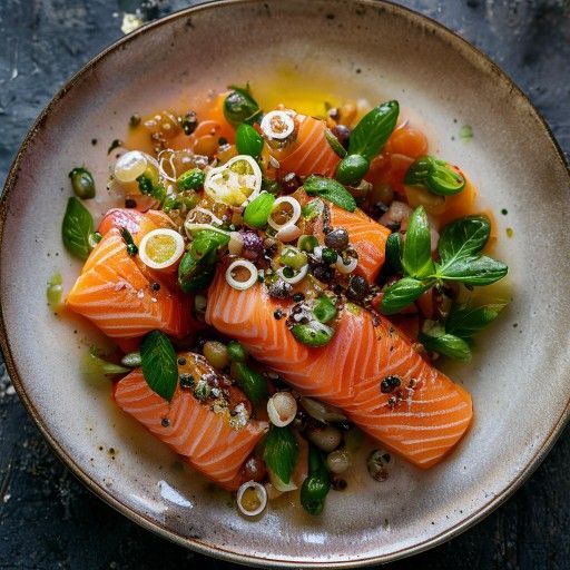 Salmone con pepe verde e capperi