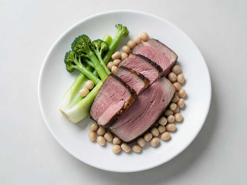 Saumon croustillant aux asperges vertes et haricots