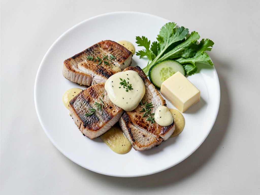 Pochierter Lachs auf Gurken mit fluffiger Hollandaise