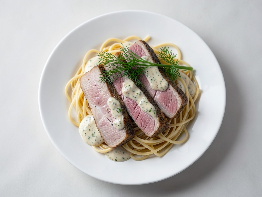 Tagliatelle con salmone e salsa alla crema di limone