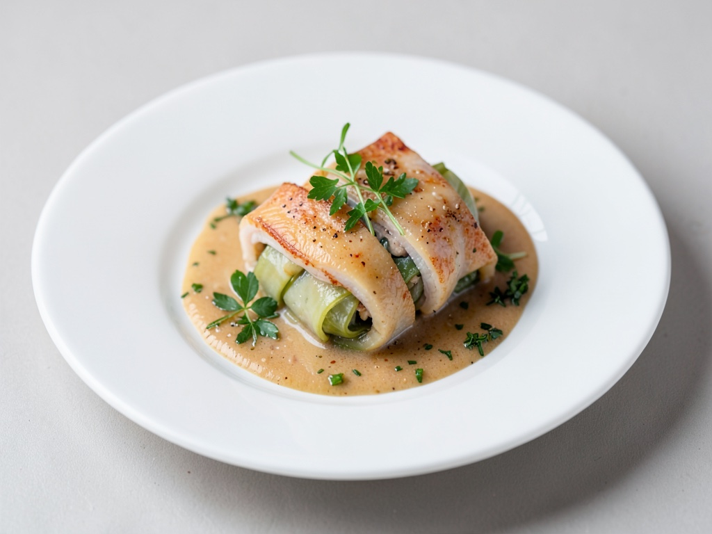 Delicate Fish Roulade with Leek