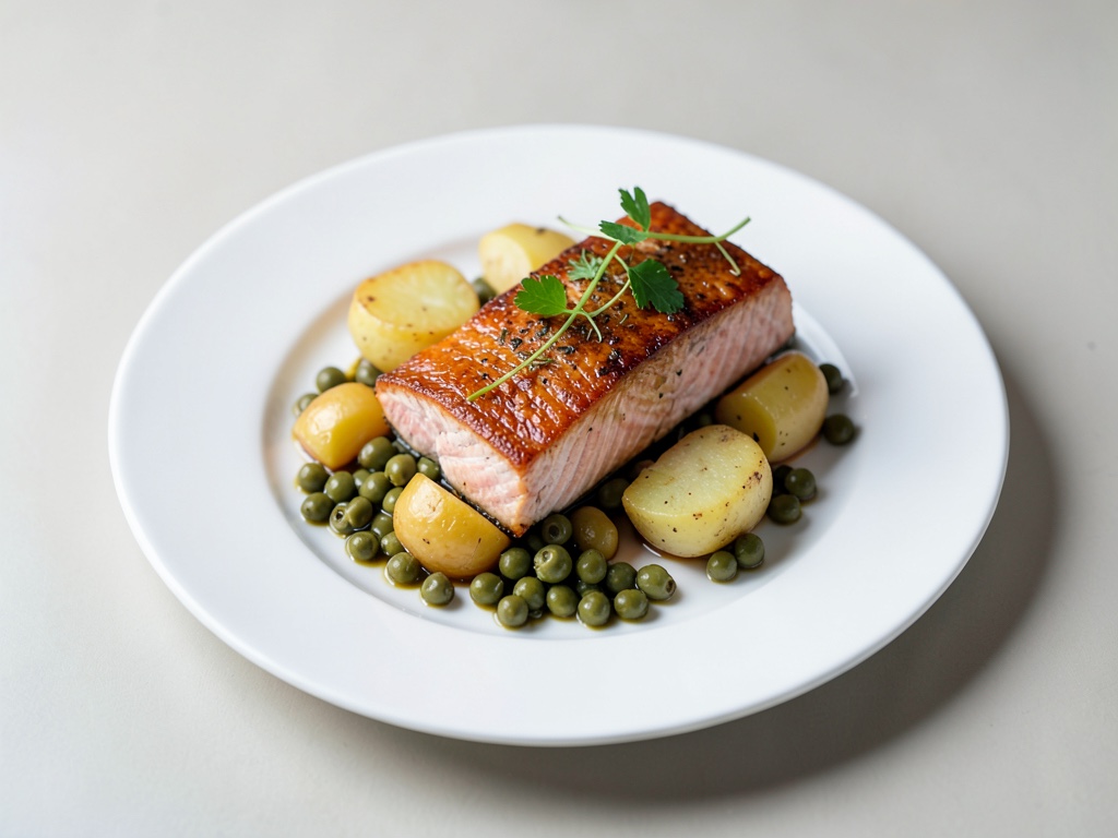 Salmone con capperi e patate