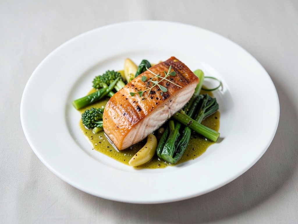 Salmone al sesamo con verdure colorate